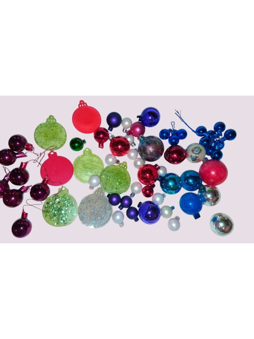 Assorted Christmas Ornaments Lot Of 49 Mixed Vintage Plastic Resin Crafts  Decor